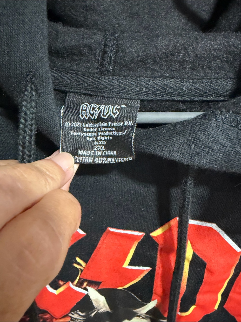 AC/DC men’s concert graphic hoodie-size 2XL new with tags - Picture 2 of 2